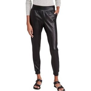 commando Women's Faux Leather Jogger in Black Size Small